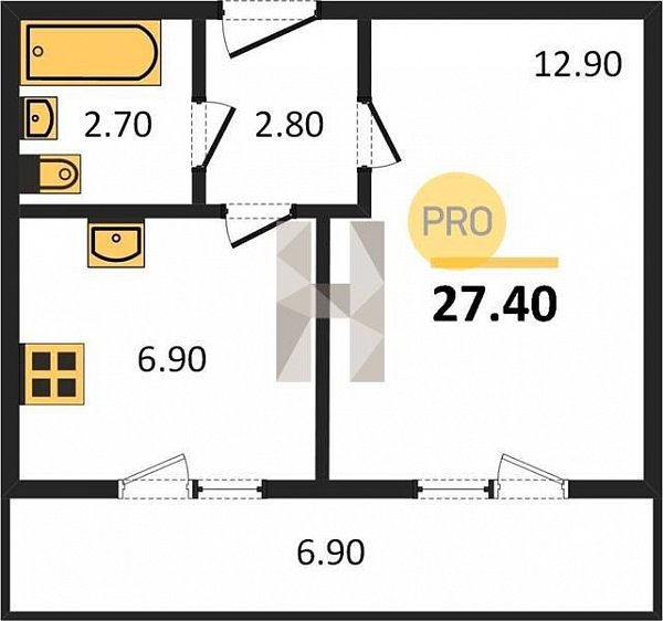 Продается 1-комн. квартира, 27.4 м², ЖК ДарГрад, 
