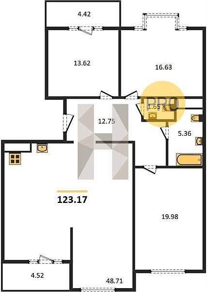Продается 3-комн. квартира, 123.17 м², ЖК Сердце, 