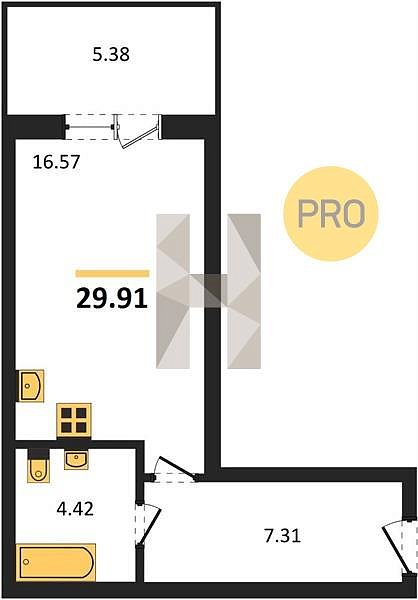Продается Студия, 29.91 м², ЖК Теплые Края, 