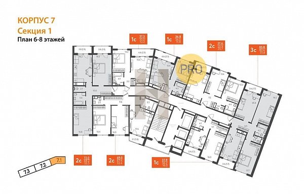 3-комн. квартира, 85.8 м², ЖК Все Свои (№132186)