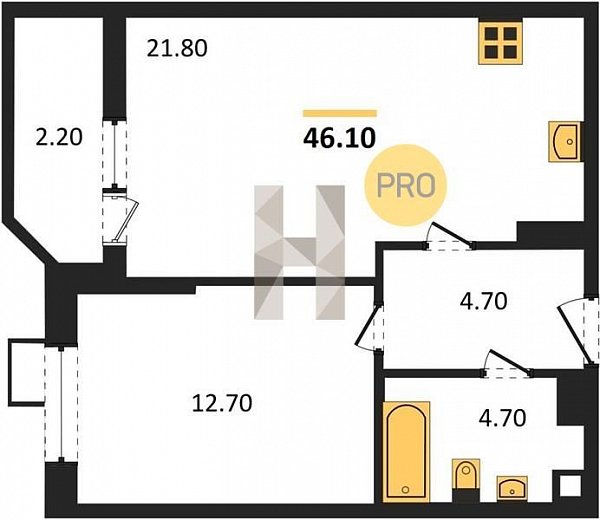 Продается 1-комн. квартира, 46.1 м², ЖК СказкаГрад, 