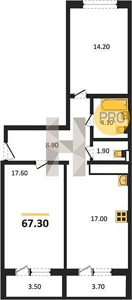 Продается 2-комн. квартира, 67.3 м², ЖК Все Свои, 