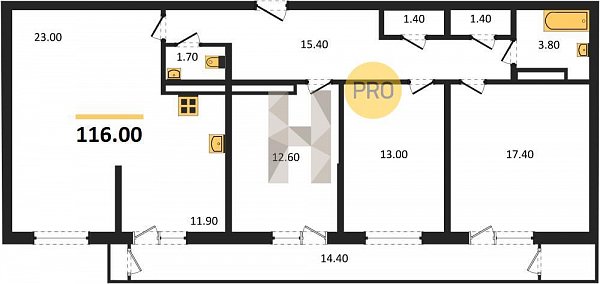 Продается 4-комн. квартира, 116 м², ЖК Рекорд-2, 