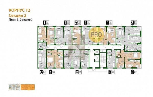 2-комн. квартира, 59.6 м², ЖК Догма Парк (№132455)