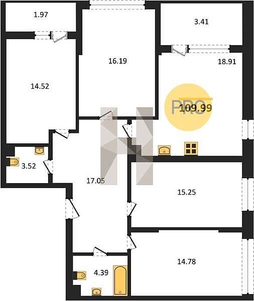 Продается 4-комн. квартира, 109.99 м², ЖК Родные просторы, 