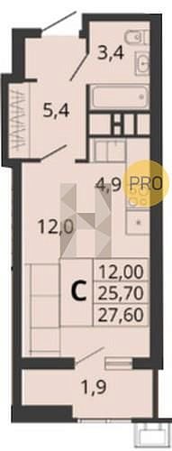 Продается Студия, 26.8 м², ЖК Родные просторы,