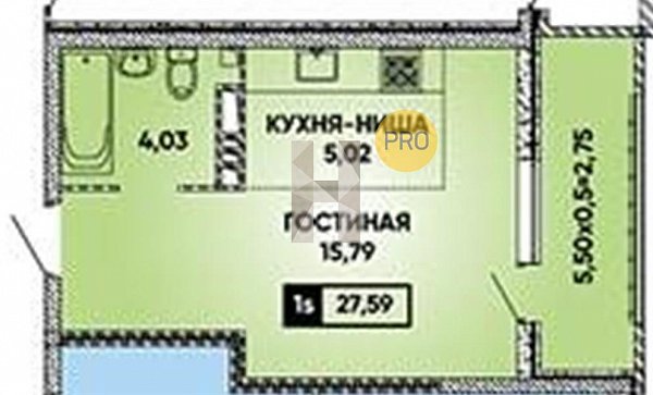 Продается Студия, 27.59 м², ЖК Достояние, 