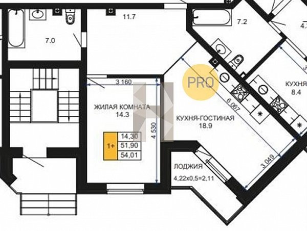 Продается 1-комн. квартира, 54.01 м², ЖК Сегодня, 