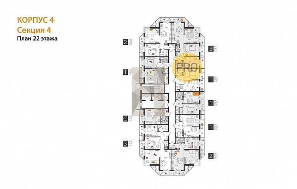 1-комн. квартира, 52.9 м², ЖК Рекорд-2 (№132464)