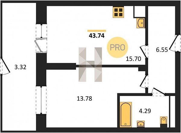 Продается 1-комн. квартира, 43.74 м², ЖК Белые Росы, 