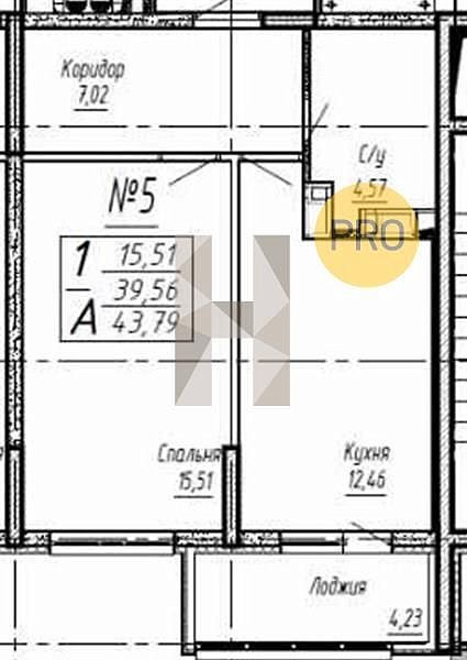 Продается 1-комн. квартира, 43.68 м², ЖК Спутник, 