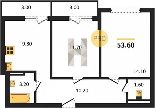 Продается 2-комн. квартира, 53.6 м², ЖК Парк у дома, 