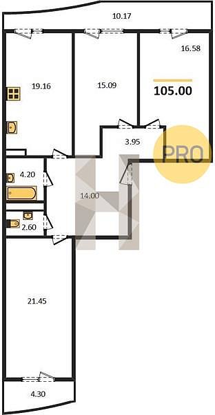Продается 3-комн. квартира, 105 м², ЖК Радонеж, 