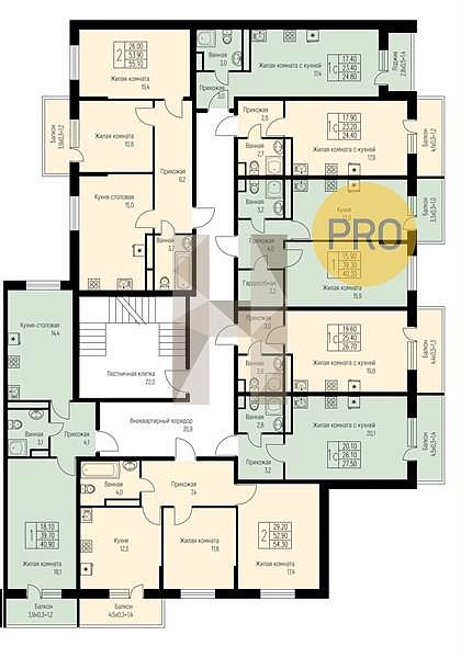 2-комн. квартира, 55.1 м², ЖК Nova Vita (№133546)