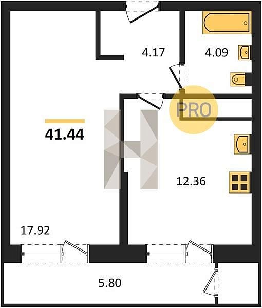 Продается 1-комн. квартира, 41.44 м², ЖК Сегодня, 