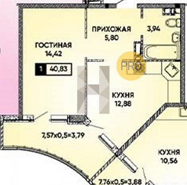 Продается 1-комн. квартира, 40.83 м², ЖК Достояние, 