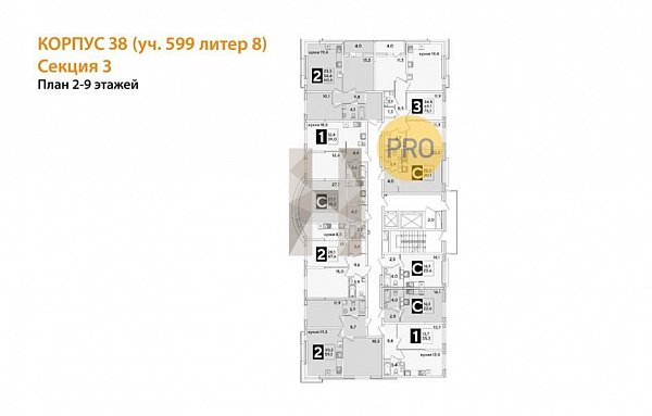 Студия, 22.6 м², ЖК Самолет-6 (№133143)