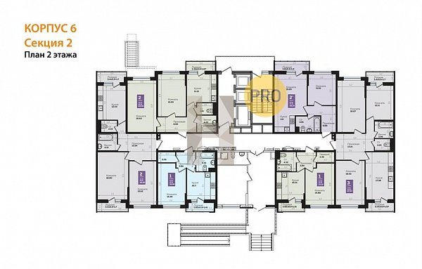 2-комн. квартира, 62.78 м², ЖК Левада (№133380)