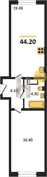 Продается 1-комн. квартира, 44.2 м², ЖК Самолет-6, 