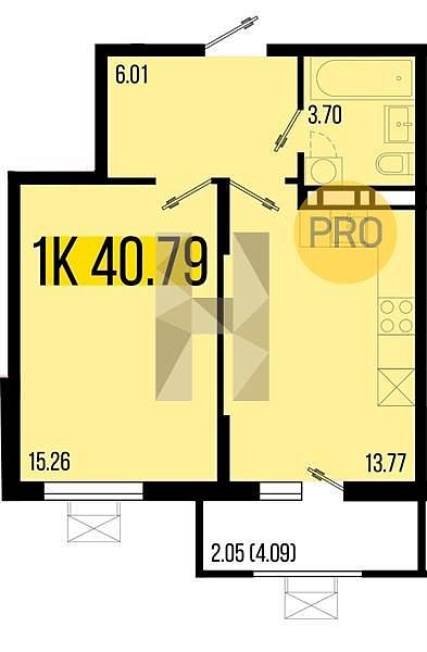 Продается 1-комн. квартира, 40.79 м², ЖК Цветной бульвар, 