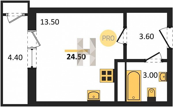 Продается Студия, 24.5 м², ЖК Рекорд-2,