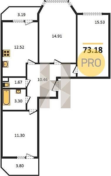 Продается 3-комн. квартира, 73.18 м², ЖК Огурцы, 