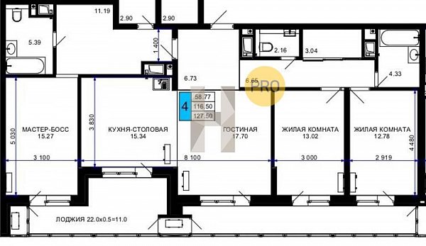 Продается 3-комн. квартира, 127.5 м², ЖК Сегодня, 