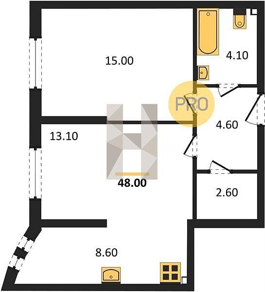 Продается 2-комн. квартира, 48 м², ЖК Самолет-6, 