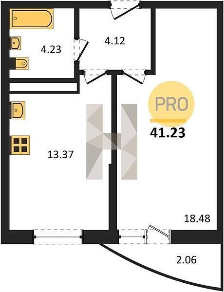 Продается 1-комн. квартира, 41.23 м², ЖК Лучший, 