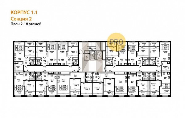 1-комн. квартира, 37.85 м², ЖК Патрики (№132658)