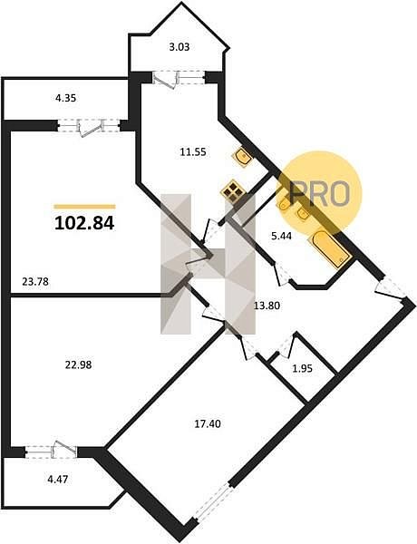 Продается 3-комн. квартира, 102.84 м², ЖК Сегодня, 