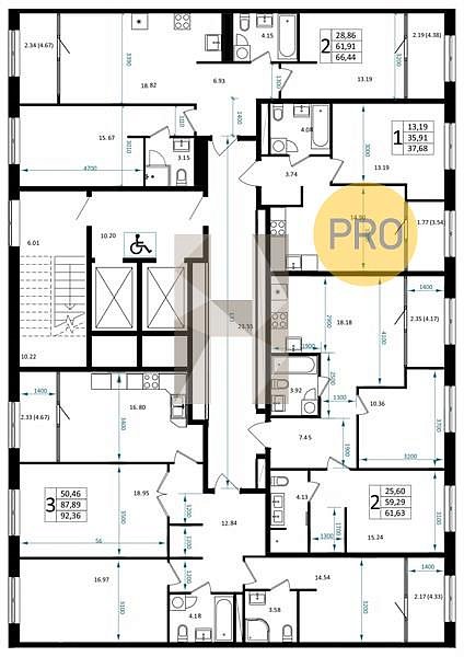 3-комн. квартира, 92.36 м², ЖК Патрики (№133341)