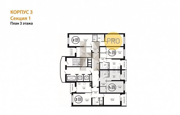 1-комн. квартира, 36.28 м², ЖК Гулливер (№133409)