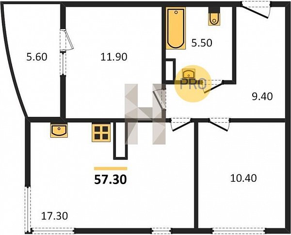 Продается 2-комн. квартира, 57.3 м², ЖК Самолет-4, 