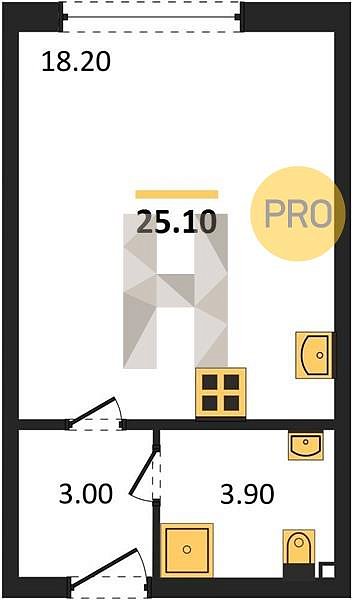 Продается Студия, 25.1 м², ЖК Самолет-6, 