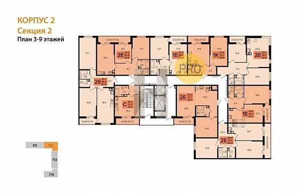Студия, 25.4 м², ЖК Сармат (№132825)