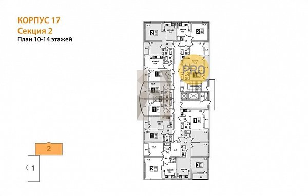 2-комн. квартира, 60.2 м², ЖК Самолет-3 (№132119)