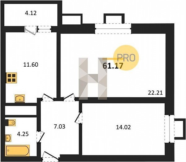 Продается 2-комн. квартира, 61.17 м², ЖК Родные просторы, 