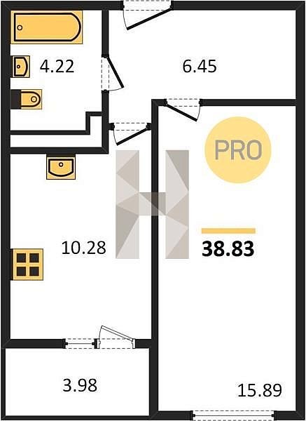 Продается 1-комн. квартира, 38.83 м², ЖК Хорошая Погода-2, 