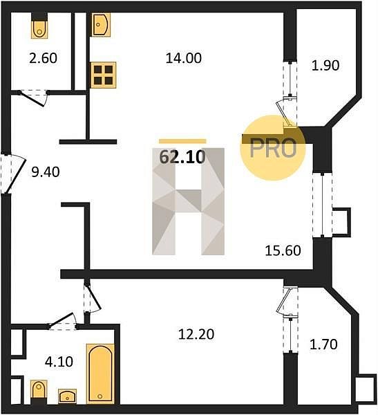 Продается 2-комн. квартира, 62.1 м², ЖК СказкаГрад, 