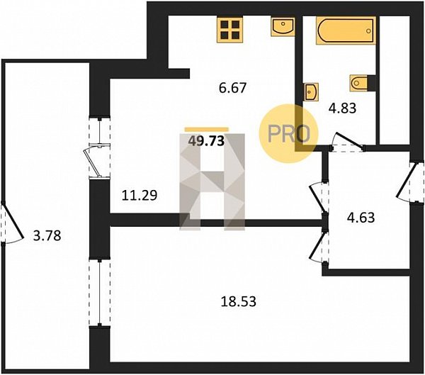 Продается 1-комн. квартира, 49.73 м², ЖК Белые Росы, 