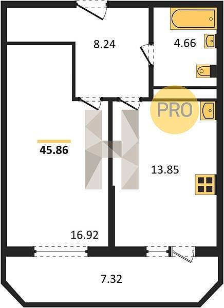 Продается 1-комн. квартира, 48.14 м², ЖК Лучший, 