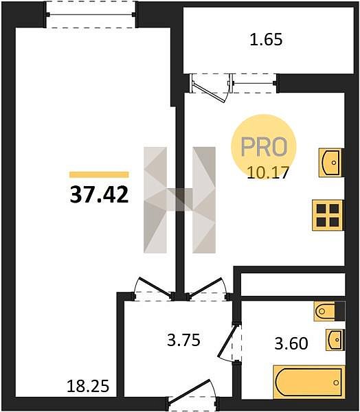 Продается 1-комн. квартира, 37.42 м², ЖК Славянка, 