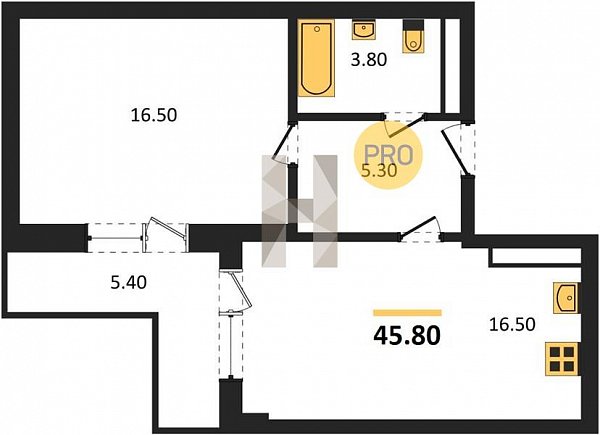 Продается 1-комн. квартира, 45.8 м², ЖК Екатерининский Парк, 