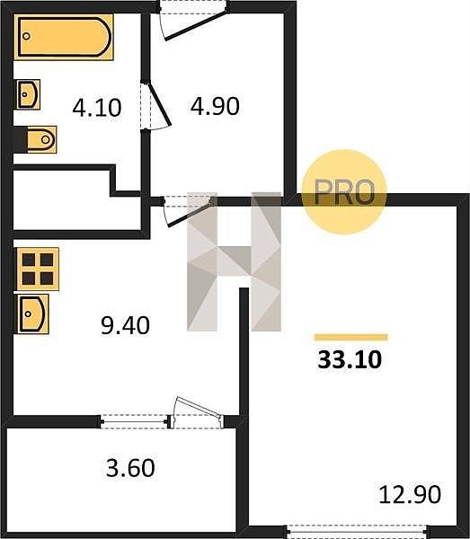 Продается Студия, 33.1 м², ЖК ЮГГЕ,