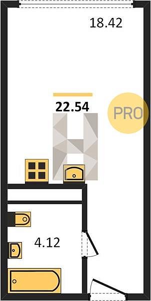 Продается Студия, 22.54 м², ЖК Гарантия на Обрывной, 