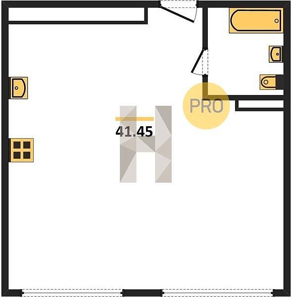 Продается 1-комн. квартира, 41.45 м², ЖК Гарантия на Обрывной, 
