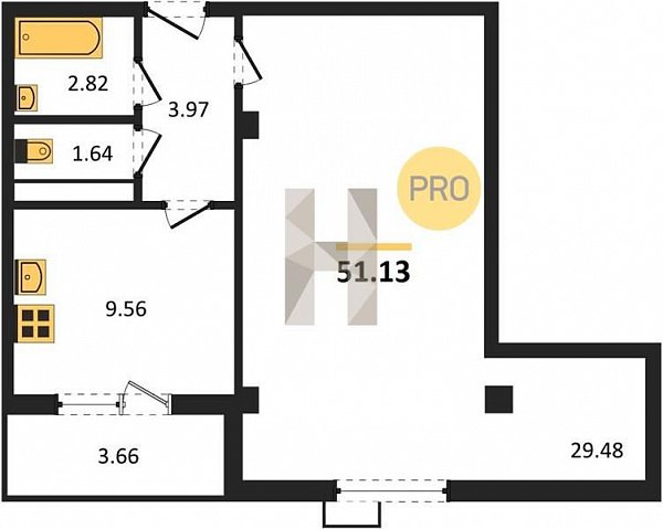 Продается 1-комн. квартира, 51.13 м², ЖК Режиссёр, 