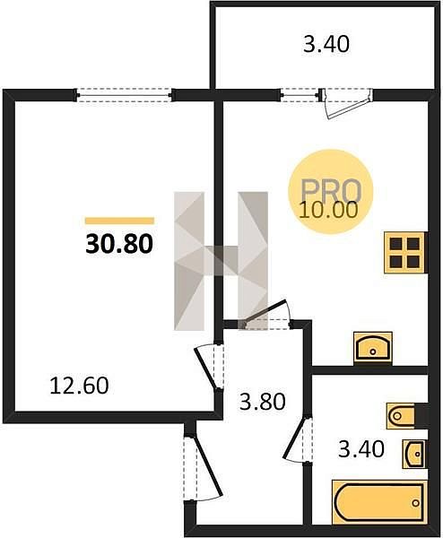 Продается 1-комн. квартира, 30.8 м², ЖК ДарГрад, 