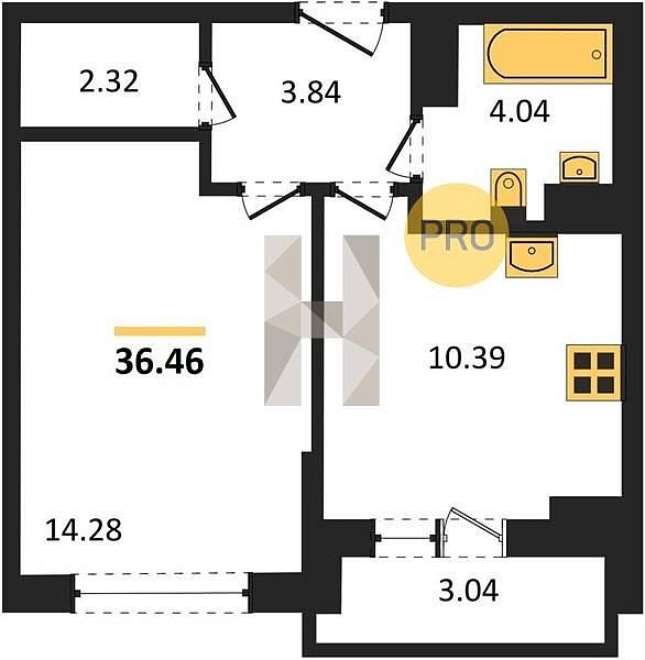 Продается 1-комн. квартира, 36.46 м², ЖК Левада, 